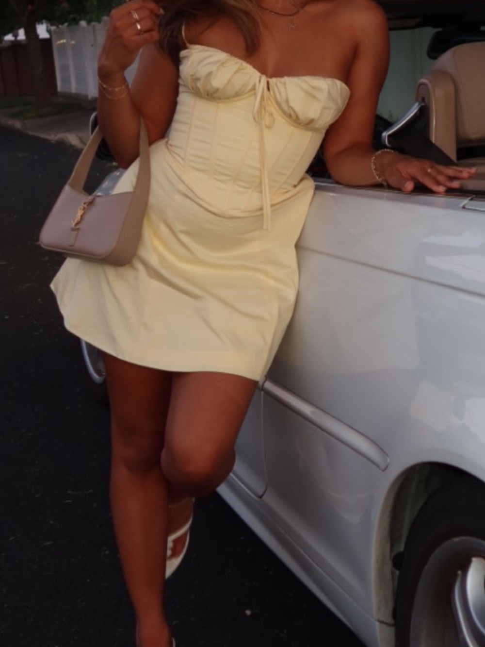 Women's Yellow Spaghetti Strap Dress